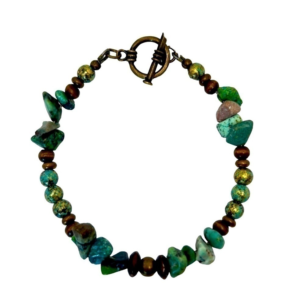 Handmade Metal/Stone/Wood Bracelet